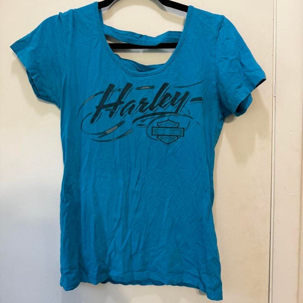 Harley-davidson Women's Blue T-shirt